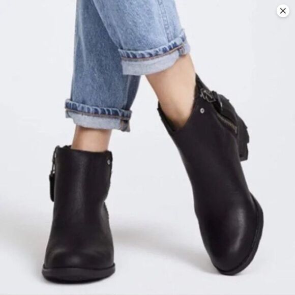 Sorel Danica Womens Size 6.5 Side Zip Waterproof Leather Booties Boots Black - Picture 9 of 9